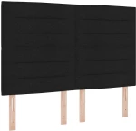 vidaXL Κρεβάτι με ελατήρια και στρώμα & LED - Μαύρο, 140 x 200 εκ, Καπιτονέ