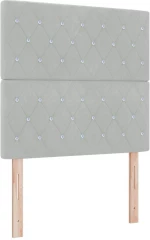 Κρεβάτι Box Spring με Στρώμα & Φωτισμό LED Γκρι 90x190 εκ Βελούδο
