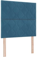 κρεβάτι Box Spring vidaXL με στρώμα & LED σκούρο μπλε 120x200 εκ. από βελούδο