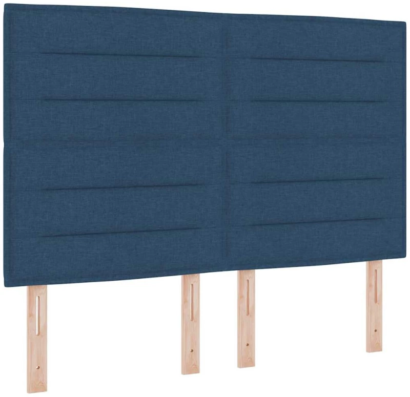 vidaXL Κρεβάτι Box Spring με Στρώμα & LED Μπλε 140x190 εκ. Ύφασμα