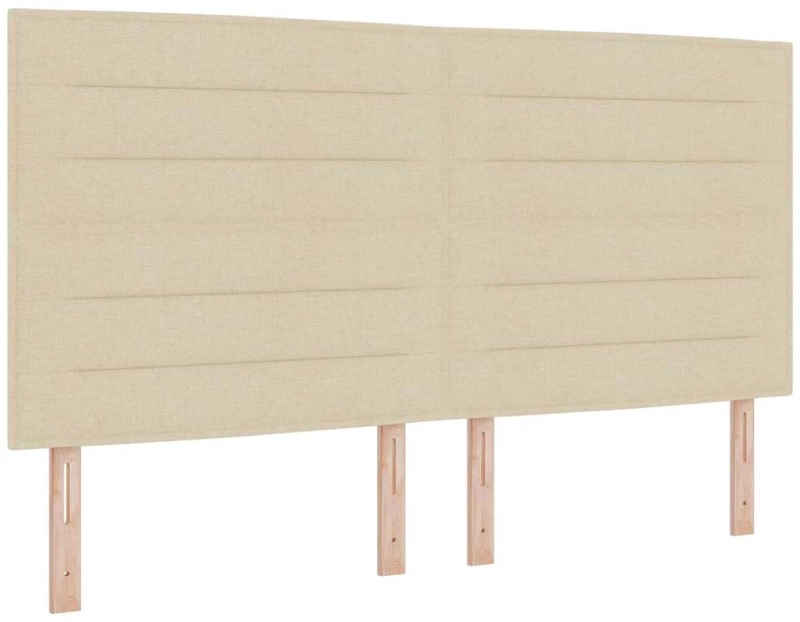 vidaXL Κρεβάτι Box Spring με Στρώμα & LED Κρεμ 200x200 εκ. Υφάσμα