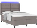 vidaXL Κρεβάτι με Στρώμα & LED Ταμπά 140x200 εκ. Ύφασμα