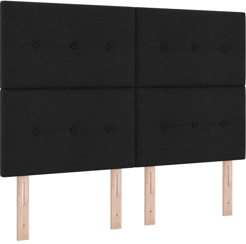 vidaXL Κρεβάτι με ελατήρια, στρώμα & LED, μαύρο, 160 x 200 εκ, ύφασμα.