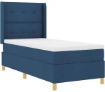 vidaXL Κρεβάτι με Σπαστή Βάση και Στρώμα & LED Μπλε 100x200 εκ. Ύφασμα