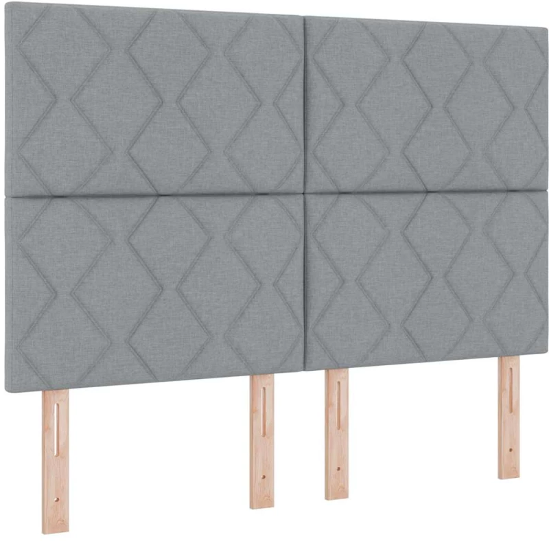 vidaXL Κρεβάτι Box Spring με Στρώμα & LED Φως Γκρι 140x200 εκ. Ύφασμα