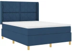 Κρεβάτι Box Spring με Ματ και LED Μπλε 140x200 εκ Υφάδι
