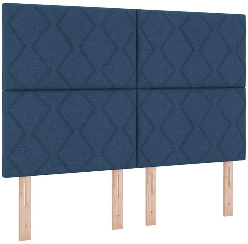 Κρεβάτι Box Spring με Ματ και LED Μπλε 140x200 εκ Υφάδι