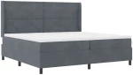vidaXL Κρεβάτι Box Spring με Στρώμα & LED Σκούρο Γκρι 200x200 εκ. Βελούδο