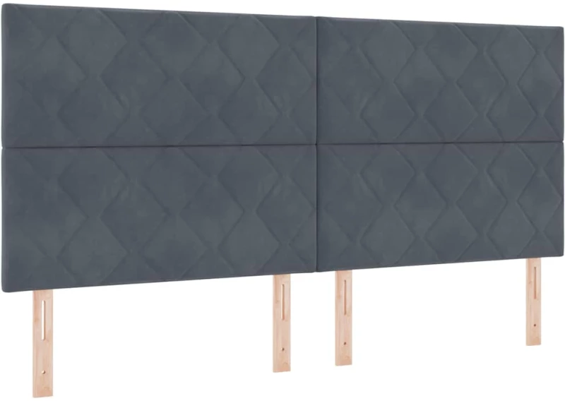 vidaXL Κρεβάτι Box Spring με Στρώμα & LED Σκούρο Γκρι 200x200 εκ. Βελούδο