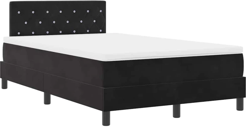 Κρεβάτι Box Spring vidaXL με Στρώμα Μαύρο 120x200 εκ. Βελούδο