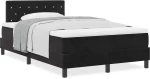 Κρεβάτι Box Spring vidaXL με Στρώμα Μαύρο 120x200 εκ. Βελούδο