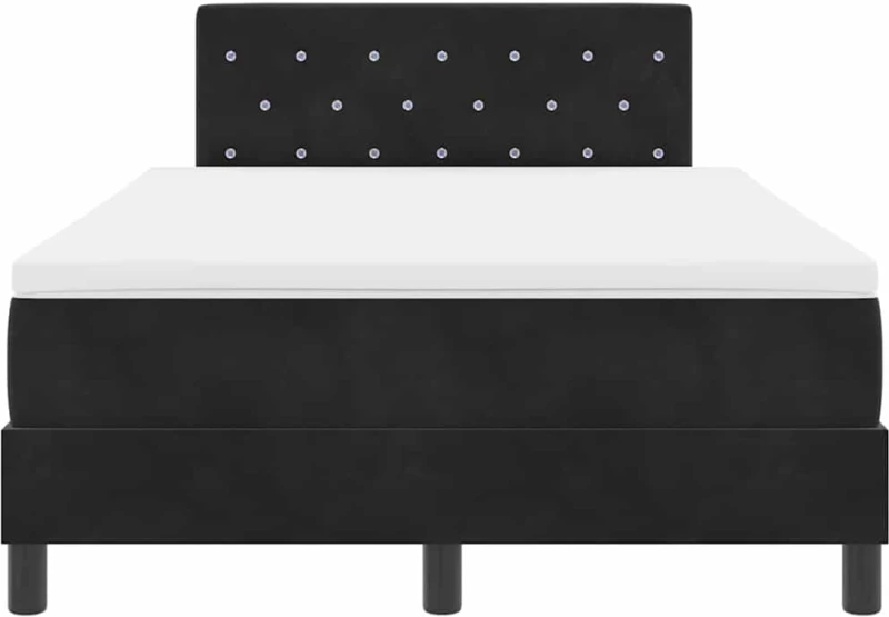 Κρεβάτι Box Spring vidaXL με Στρώμα Μαύρο 120x200 εκ. Βελούδο