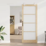 Συρόμενη Πόρτα vidaXL με Σετ Hardware 93x232 cm Μασίφ Ξύλο Πεύκου