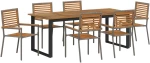 vidaXL Σετ Τραπεζαρίας Κήπου 7 pcs Γκρι 200 x 90 x 75 cm Μέταλλο, ξύλο
