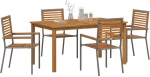 vidaXL Σετ Εξωτερικής Τραπεζαρίας 5 pcs Γκρι 150 x 90 x 74 cm