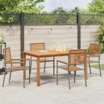 vidaXL Σετ Εξωτερικής Τραπεζαρίας 5 pcs Γκρι 150 x 90 x 74 cm