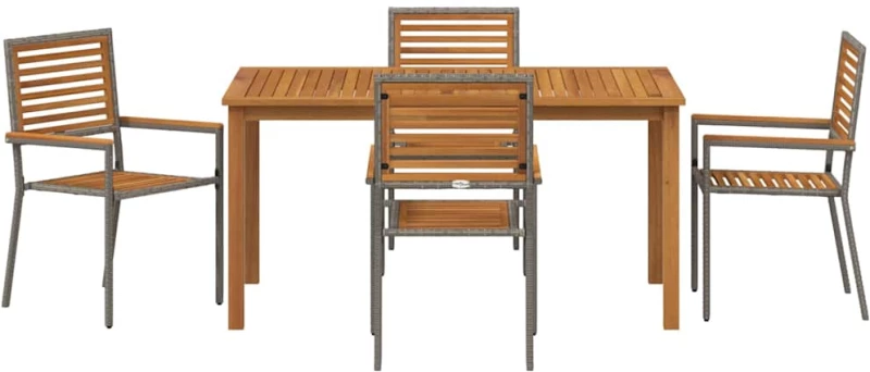 vidaXL Σετ Εξωτερικής Τραπεζαρίας 5 pcs Γκρι 150 x 90 x 74 cm