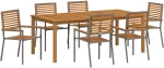 vidaXL Σετ Τραπεζαρίας Κήπου 7 pcs Γκρι 200 x 100 x 74 cm
