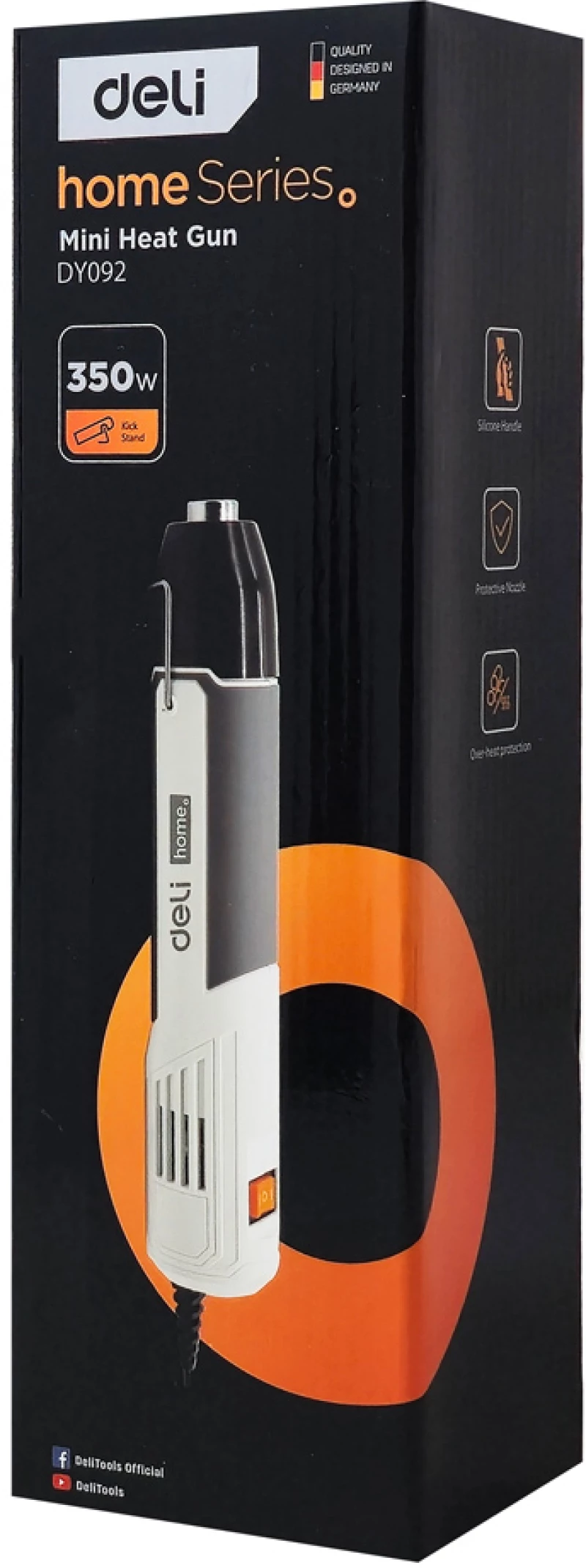 DELI πιστόλι θερμού αέρα DY092, 350W, 230/400 °C