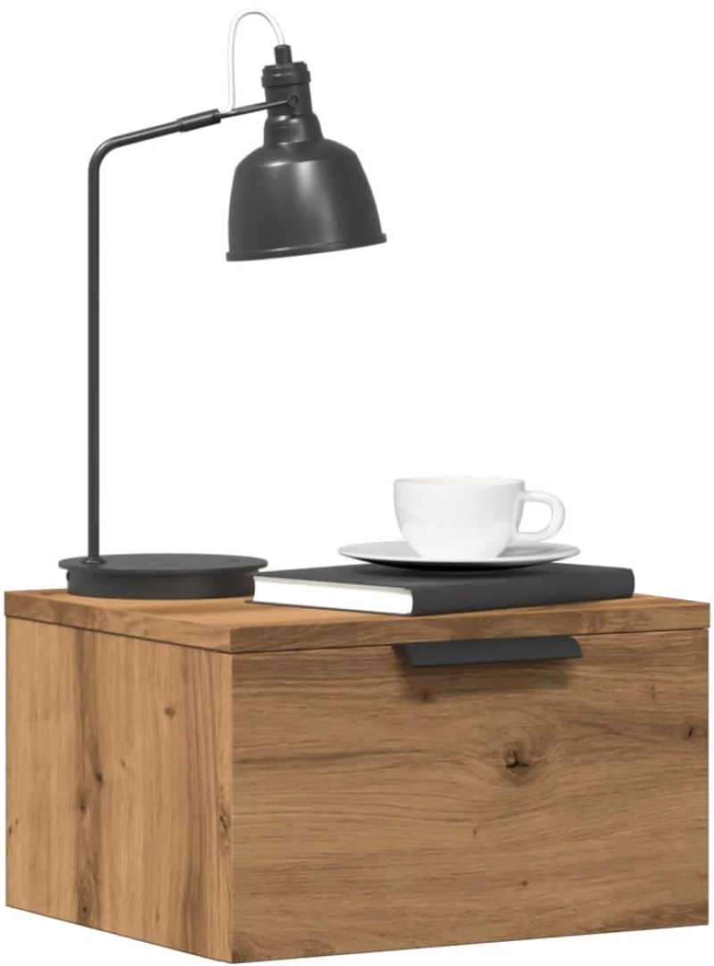vidaXL Κομοδίνο Επιτοίχιο Αρτισιανή Δρυς 34x30x20 εκ