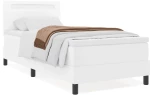 vidaXL Κρεβάτι Box Spring με Στρώμα - Λευκό 100x200 εκ. από Σύνθετο Δέρμα.