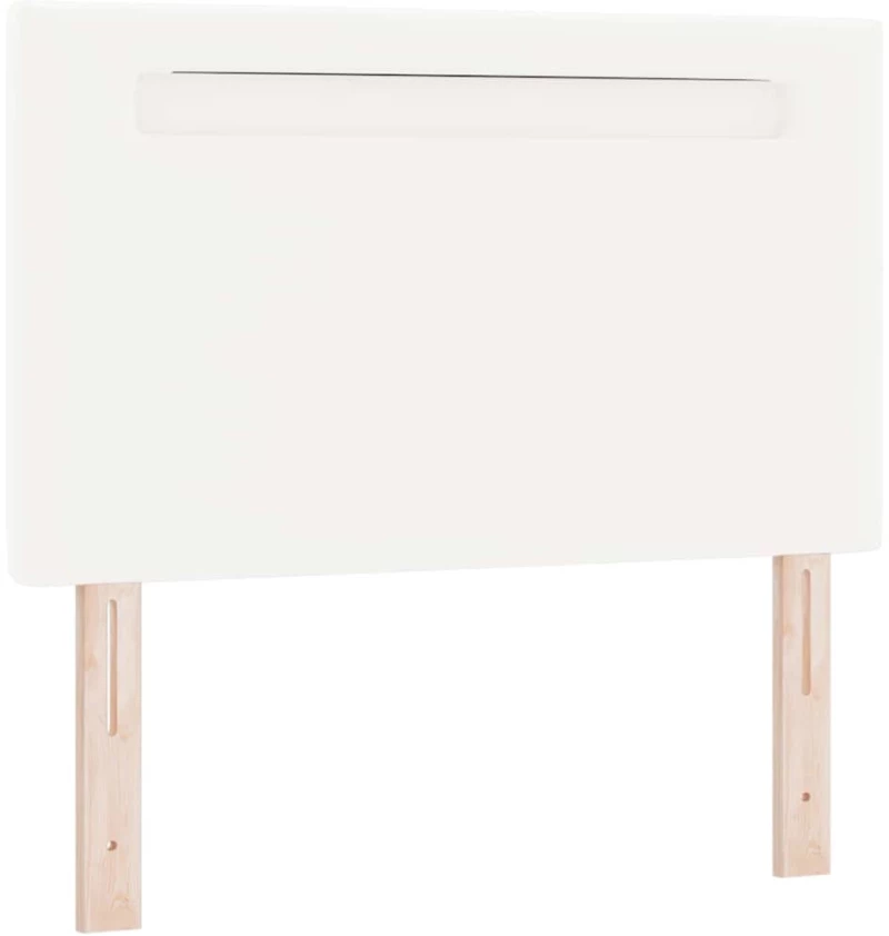 vidaXL Κρεβάτι Box Spring με Στρώμα - Λευκό 100x200 εκ. από Σύνθετο Δέρμα.