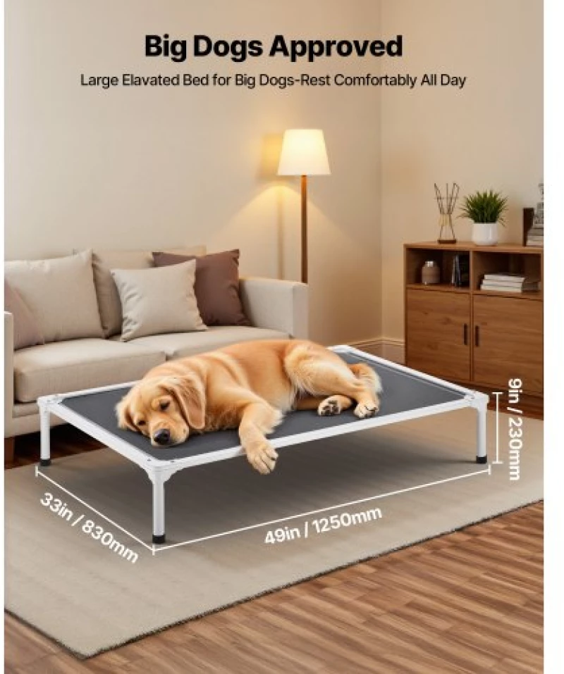 VEVOR Elevated Dog Bed for Large Dog Portable Raised Dog Cot with Teslin Mesh XL