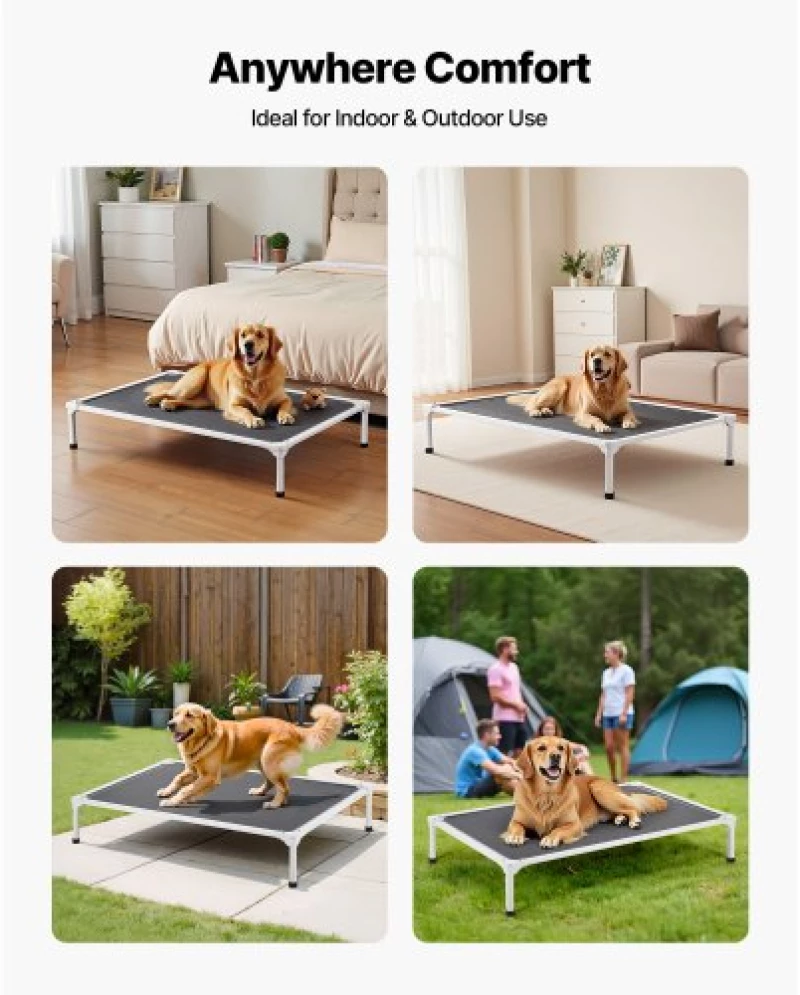 VEVOR Elevated Dog Bed for Large Dog Portable Raised Dog Cot with Teslin Mesh XL