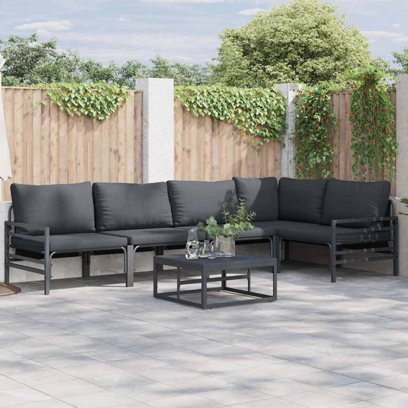vidaXL Σετ Καναπέ Κήπου 5 pcs Ανθρακί Ατσάλι