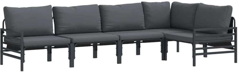vidaXL Σετ Καναπέ Κήπου 5 pcs Ανθρακί Ατσάλι
