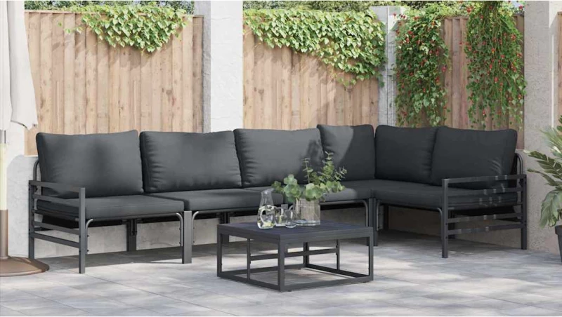 vidaXL Σετ Καναπέ Κήπου 5 pcs Ανθρακί Ατσάλι