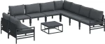 vidaXL Σετ Καναπέ Κήπου 10 pcs Ανθρακί Ατσάλι