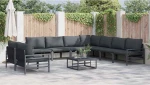 vidaXL Σετ Καναπέ Κήπου 10 pcs Ανθρακί Ατσάλι
