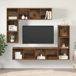 vidaXL Σετ επίπλου τηλεόρασης 4 pcs Παλιό ξύλο Επεξεργασμένο ξύλο