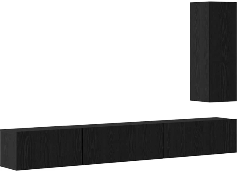 vidaXL Σετ επίπλου τηλεόρασης 4 pcs Μαύρη Δρυς 30.5 x 30 x 90 cm