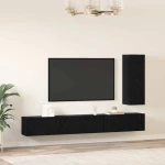 vidaXL Σετ επίπλου τηλεόρασης 4 pcs Μαύρη Δρυς 30.5 x 30 x 90 cm
