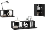 vidaXL Σετ επίπλου τηλεόρασης 4 pcs Μαύρη Δρυς 30.5 x 30 x 60 εκ.