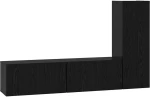 vidaXL Σετ Ράφι Τηλεόρασης 3 pcs Μαύρη Δρυς 150.5 x 30 x 90 εκ.