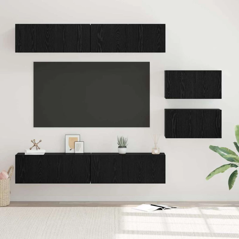 vidaXL Σετ επίπλου τηλεόρασης 6 pcs Μαύρη δρυς 80 x 30 x 30.5 εκ