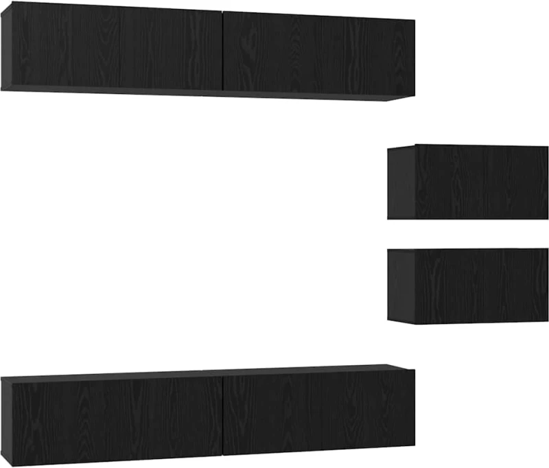 vidaXL Σετ επίπλου τηλεόρασης 6 pcs Μαύρη δρυς 80 x 30 x 30.5 εκ