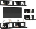 vidaXL Σετ επίπλου τηλεόρασης 6 pcs Μαύρη δρυς 80 x 30 x 30.5 εκ