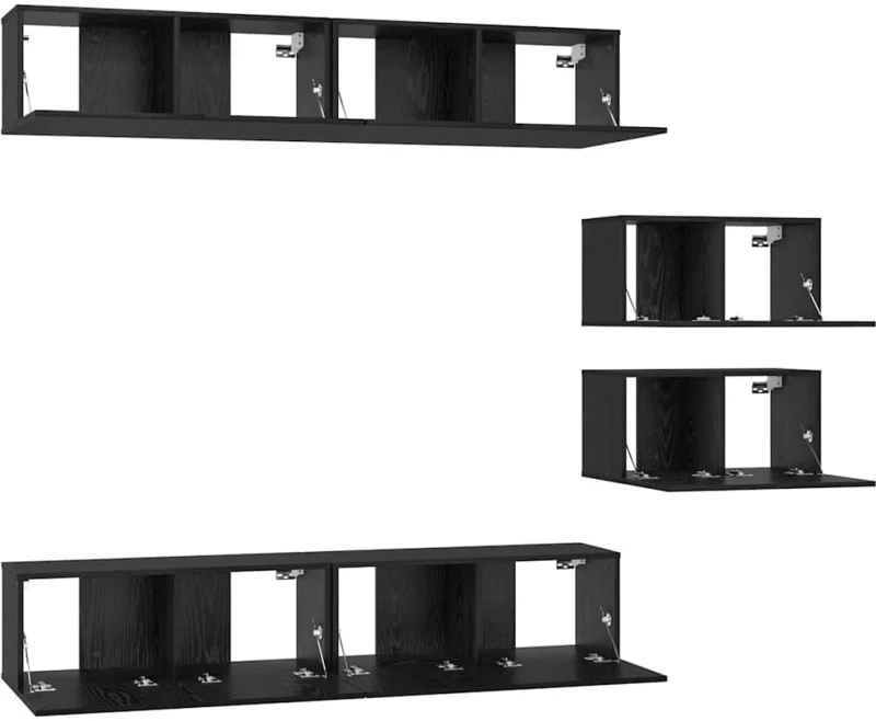 vidaXL Σετ επίπλου τηλεόρασης 6 pcs Μαύρη δρυς 80 x 30 x 30.5 εκ