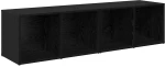vidaXL Σετ επίπλου τηλεόρασης 2 pcs Μαύρη Οξυά 37 x 35 x 107 εκ