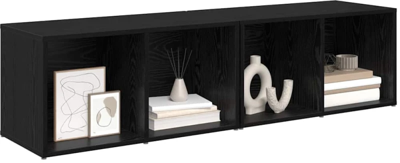 vidaXL Σετ επίπλου τηλεόρασης 2 pcs Μαύρη Οξυά 37 x 35 x 107 εκ