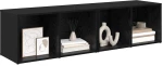 vidaXL Σετ επίπλου τηλεόρασης 2 pcs Μαύρη Οξυά 37 x 35 x 107 εκ