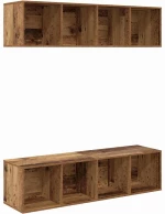 vidaXL Σετ επίπλου τηλεόρασης 2 pcs Παλιό ξύλο 37 x 37 x 142.5 εκ