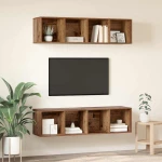 vidaXL Σετ επίπλου τηλεόρασης 2 pcs Παλιό ξύλο 37 x 37 x 142.5 εκ