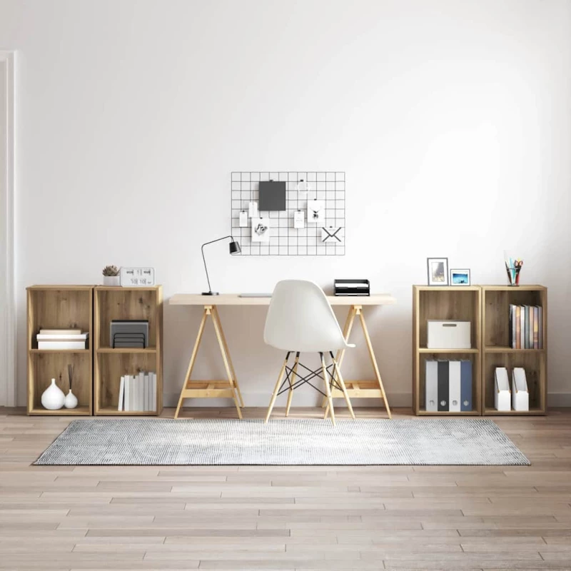 vidaXL Σετ επίπλου τηλεόρασης 4 pcs Χειροποίητη δρυς 72 x 35 x 36.5 cm