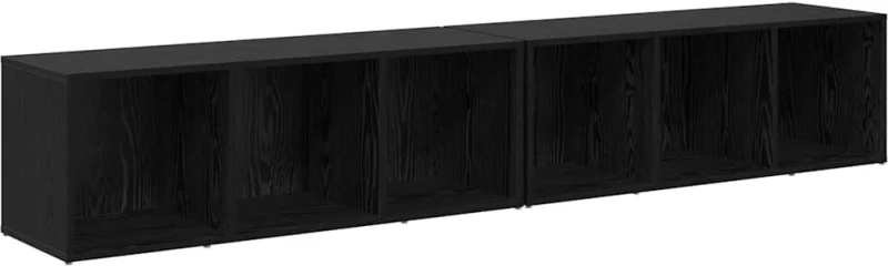 vidaXL Σετ επίπλου τηλεόρασης 2 pcs Μαύρη Οξυά 37 x 35 x 107 εκ