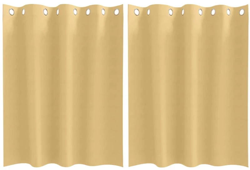 vidaXL Κουρτίνες με κουρτίνες 2 pcs Μπεζ 140 x 140 cm Πολυεστέρας